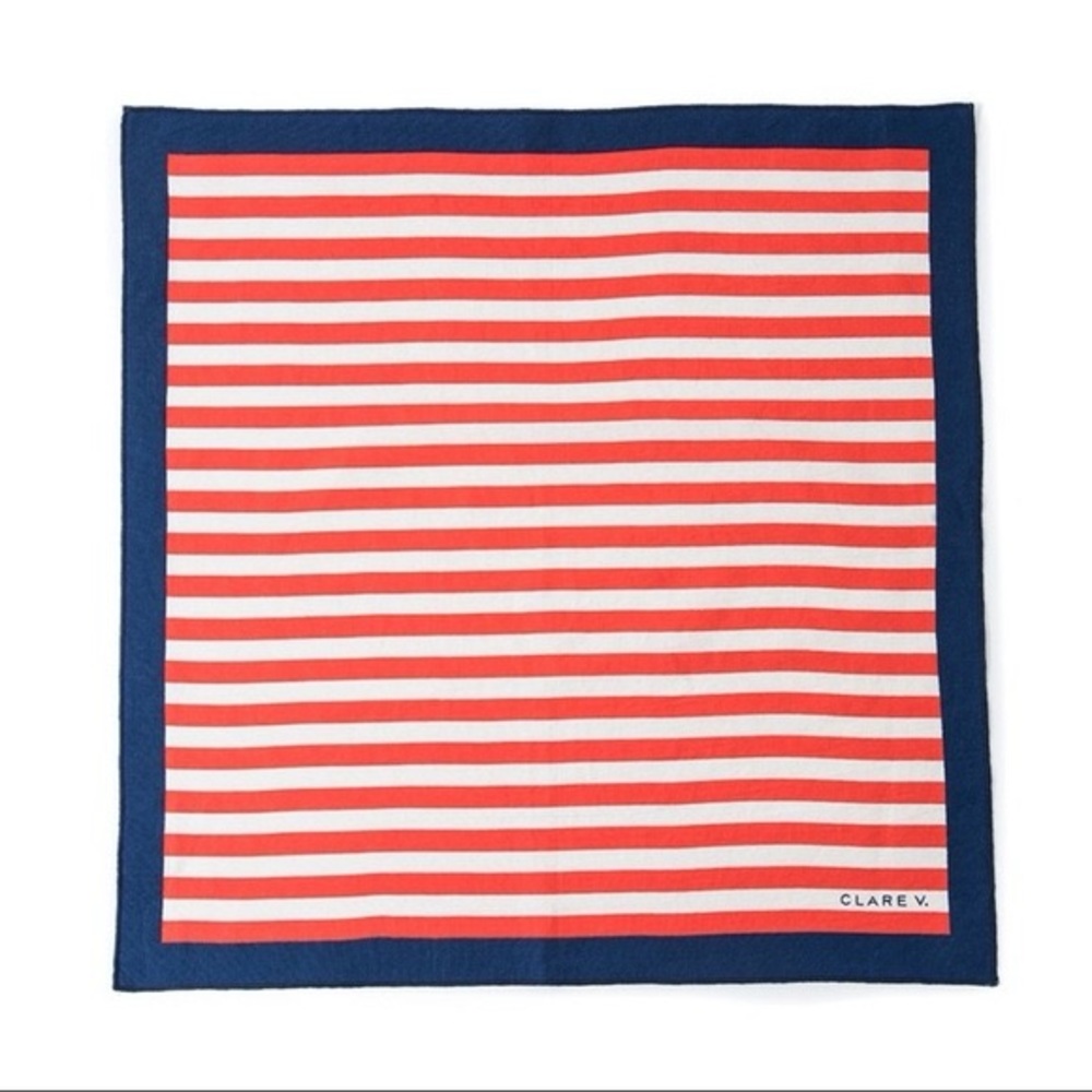 Clare V Bandana stripe red white blue (read description)